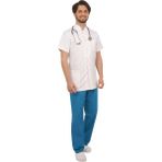 Emel Tekstil Doktor Hemşire Gold Alpaka Beyaz Önlük Kısa Kol Standart Boy Unifroma - 34