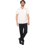 Emel Tekstil Doktor Hemşire Gold Alpaka Beyaz V Yaka Üst ve Lacivert Pantolon Takım Forma - 36