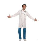 Emel Tekstil Doktor Hemşire Gold Alpaka Erkek Hakim Yaka Beyaz Önlük Uzun Boy Uzun Kol Uniforma - 34