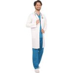 Emel Tekstil Doktor Hemşire Gold Alpaka Önlük Erkek Uzun Kol Uzun Boy - 48 - Beyaz
