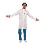Emel Tekstil Doktor Hemşire Teikoton Erkek Beyaz Hakim Yaka Uzun Boy Uzun Kol Önlük Alpaka Uniforma - 34