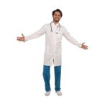 Emel Tekstil Doktor Hemşire Teikoton Erkek Beyaz Hakim Yaka Uzun Boy Uzun Kol Önlük Alpaka Uniforma - 36