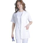 Emel Tekstil Doktor Kadın Beyaz Önlük Kısa Kol Standart Boy Unifroma - 34