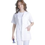 Emel Tekstil Doktor Kadın Beyaz Önlük Kısa Kol Standart Boy Unifroma - 50