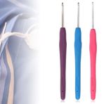 Emezddo 4 adet tığ seti, alüminyum ergonomik örgü şişi, renkli silikon saplı, el örgüsü, el örgüsü, kazak, şal, çanta, şapka, çorap (2/3/4/5 mm)