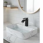 Emfa Aksesuar Beyaz Mermer Desenli Tezgah Üstü Çanak Lavabo 50X40X13,5 - Beyaz Mermerl Desen Lavabo Taşı