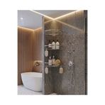 EMFA AKSESUAR Krom 3'lü Banyo Şampuanlık Krom Banyo Rafı Pirinç Malzeme Paslanmaz Eskitme