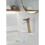 Emfa Aksesuar Mat Gold Lavabo Bataryası - Cam Oluklu Antik Lavabo Bataryası