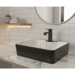 Emfa Aksesuar Siyah Içi Mermer Desenli Tezgahüstü Çanak Lavabo 48x37x13 - Siyah-Bej Lavabo Taşı
