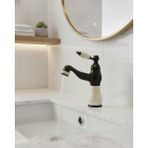 Emfa Aksesuar Siyah Spiralli Mermer Detaylı Lavabo Bataryası - Uzayabilen Siyah Spiral Lavabo Musluğu