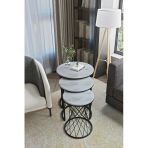 Emga Home Zenith Zigon Sehpa - Beyaz Mermer