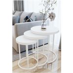 EMGA HOME Zigon Sehpa Takımı Beyaz Beyaz