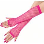 Emh Store 80’ler 90’lar Retro Neon Fuşya Şeker Pembesi File Parmaksız Eldiven 26 cm