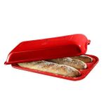 Emile Henry 3'lü Baget Ekmek/Fırın Kabı Dikdörtgen 39 x 23 cm Kırmızı