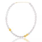 Emılıano Jewellery İncili Altın Kaplamalı Gümüş Kolye