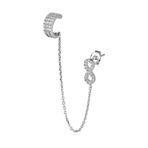 Emılıano Jewellery Silver 925 Ayar Zirkon Taşlı Sonsuzluk Küpe Gold - Gümüş