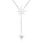 Emılıano Jewellery Zirkon Taşlı Pırlanta Montür Gümüş Altın Kaplama Kutup Yıldızı Gümüş Kolye