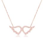 Emılıano Jewellery Zirkon Taşlı Pırlanta Montür Rose Altın Kaplama Melek Kanatlı Gümüş Kolye