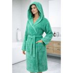 Emillie %100 Pamuk Kadife Ihracat Fazlası Unisex Bornoz -Yüksek Kalite - S - M - Yeşil