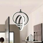 Emily Siyah Modern Sarkıt Led Avize Beyaz Işık Salon Mutfak Oda Hol Ledli Avize