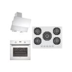 Eminçelik Ultra Lüx Beyaz Ankastre Set (Ao 2163 W60 Fırın A Enerji Sınıfı, 5 Gözlü Ah 2250 Sd Bw WG70 Ocak, Ch 1454 Rc W60 Davlumbaz)