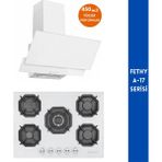 Eminçelik ve Afm Tech Marka Fethy A-17 5 Gözlü 2'li Beyaz Ankastre Set (22 386 Wok + FM3301)