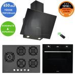 Eminçelik ve Afm Tech Marka Ht 5 Gözlü 1'wok Siyah Ankastre Set (22 385 Y +FM7700 +Ch 1460 Rc B60)