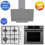 Eminçelik Ve Afm Tech Marka/ Qant Antrasit-Gri Ankastre Set (31 220 İnox Emaye + Fm7710 + Fm3407)