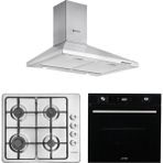 Eminçelik ve Afm Tech Marka /xon Siyah Inox Ankastre Set (FM7700 + 31 220 Emaye+ 1420 X60 Piramit)
