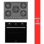 Eminçelik ve Afm Tech Markalı /fethy-03 Turbolu Dijital 2'li Siyah Ankastre Set (22 385 WOK+FM7700)