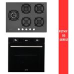 Eminçelik ve Afm Tech Markalı /fethy-05 Turbolu Dijital 2'li Siyah Ankastre Set (22 385 WOK+FM7700)