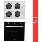 Eminçelik ve Afm Tech Markalı /fethy-12 Turbolu Dijital 2'li Cam Ankastre Set ( 12 226 + FM7700) - Beyaz