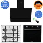 Eminçelik Ve Afm Tech Markalı / Fr/ İnox- Siyah Turbolu Ankastre Set ( 31 220 + Fm7700 + Fm3400)