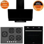 Eminçelik Ve Afm Tech Markalı / Luxo 5 Gözlü 1'Wok Siyah Ankastre Set ( 22 385 + Fm7700 + Fm3250)
