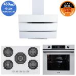 Eminçelik Ve Afm Tech Markalı / Soft 5 Gözlü 1'Wok Beyaz Ankastre Set ( 22 386 + Fm7701 + Fm3251)