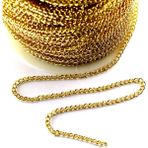 Eminönü Toptancı Kolye Takı ve Aksesuar Zinciri Burgulu Lak Kaplama 4 mm (1 Mt) Gold - Altın