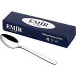 Emir Çelik 12 Parça Yemek Kaşığı Gümüş Renk Paslanmaz Çelik ile Şık Tasarım ve Sofra Sunumuna Uygun