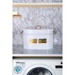 Emir Home Shop Laundry Metal İki Bölmeli Kapaklı ve Ölçekli Deterjan Kutusu Kabı Deterjanlık