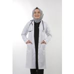 EMIR Kadın Beyaz Uzun Kollu 100 Cm Hakim Yaka Alpaka Öğretmen Doktor Eczacı Hemşire Önlüğü
