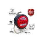 EMİRHANNALBUR 50 METRE Makaralı Uzatma Kablosu Seyyar Kablo 3x1.5 mm Full Bakır 4 Soketli Grup Priz