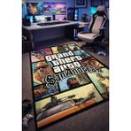 Emiroğlu GTA San Andreas Görselli Halı – Kaymaz Taban, Süngerli Yüzey, Makinede Yıkanabilir Gamer Halı - 40 x 60 cm