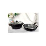 Emiva Home İkili set 26 cm büyük boy emaye kızartma fritoz tencere ve wok tava