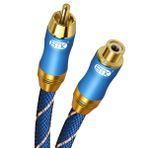 EMK Subwoofer Kablosu RCA RCA Ses Kablosu 24K Altın Kaplama Dijital Koaksiyel RCA Kablosu Ev Sineması, HDTV, DVD Oynatıcı, Hoparlör, Subwoofer, Hi-Fi Sistemleri (Erkekten Dişi Mavi, 15Ft/5M)