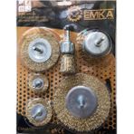 Emka 6'lı Tel Fırça Seti - Gri