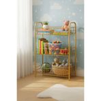 Emkatex 3 Katlı Gold Kitaplık & Ayakkabılık, Banyo, Mutfak, Oyuncak Rafı Metal Kitaplık 60x40x23