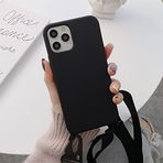 Emlivi iPhone 12 mini cep telefonu zinciri kılıf kolye cep telefonu kılıfı naylon omuz askısı yumuşak silikon TPU kılıf asmak için kordonlu koruyucu kılıf şık bant kılıf iPhone 12 Mini için, siyah