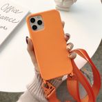 Emlivi iPhone 12 Pro Cep Telefonu Kılıfı Kılıfı, iPhone 12 Kolye Cep Telefonu Kılıfı Naylon Omuz Askısı Yumuşak Silikon TPU Kılıf Asmak için Kordonlu Koruyucu Kılıf Şık Bant Kılıf iPhone 12 için, Turuncu