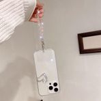 Emlivi iPhone 13 Pro Max için cep telefonu kılıfı, parıltılı, kalp, Love silikon, termoplastik poliüretan, darbeye dayanıklı, tampon kılıf, inci bileklik, parlak, ince, çizilmeye karşı dayanıklı