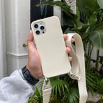 Emlivi Silikon cep telefonu zinciri kılıf, iPhone 15 Pro Max için, ayarlanabilir kolye, naylon, omuz askısı, silikon cep telefonu kılıfı, şık bant kordonlu, asmak için koruyucu kılıf, iPhone 15 Pro
