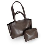 Emma Carter Büyük Boy Trend Suni Deri Omuz Çantası, Kadın Yavrulu Tote Omuz Çantası, Yeni Sezon Shopper Çanta (Acı Kahve)